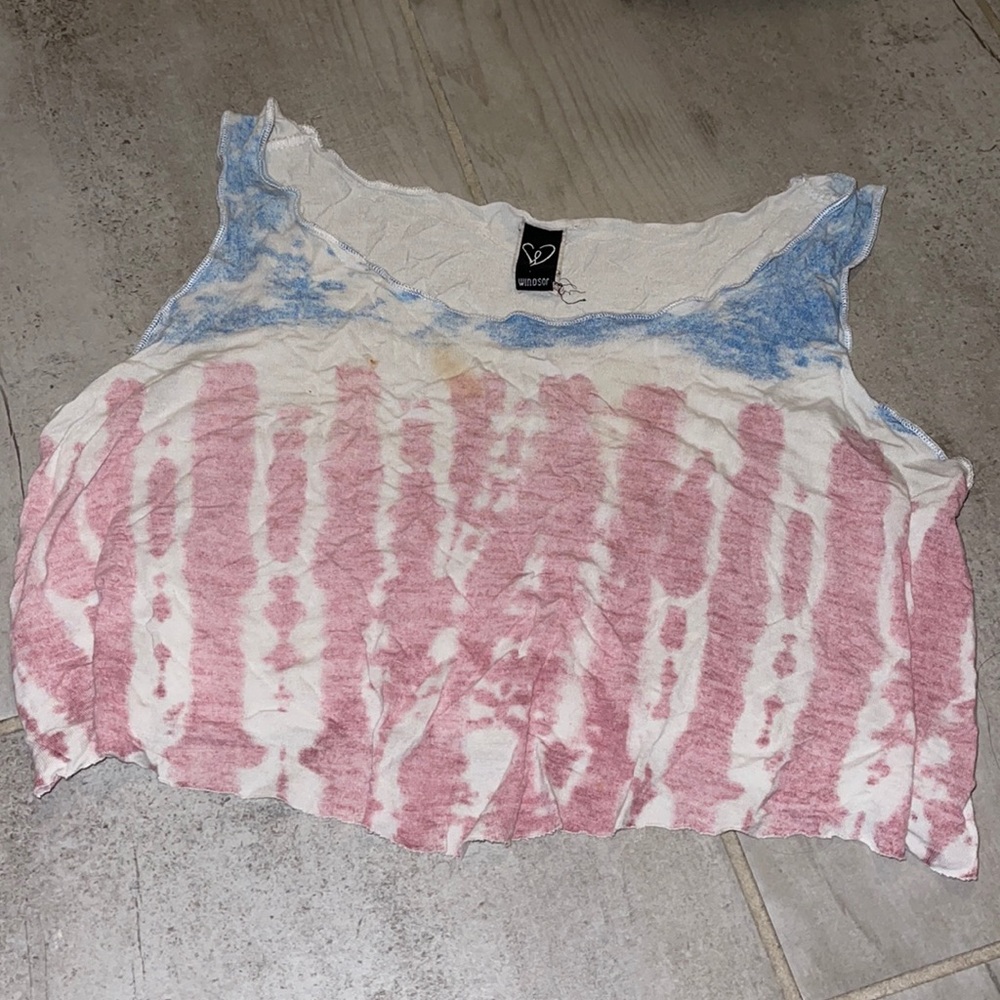 Red and blue tie die tank top!